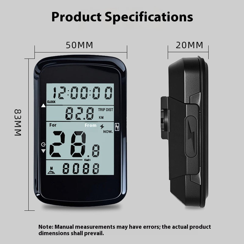 Mountain Bike Cycling Waterproof Wireless Charging Code Meter