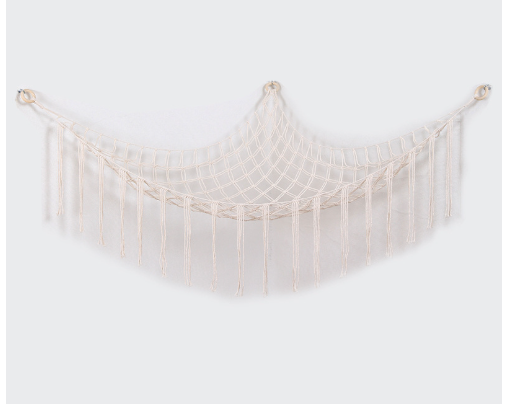 Cotton rope storage net bag-rice white-including accessories-1 piece