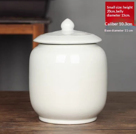Jingdezhen White Ceramic Tea Jar