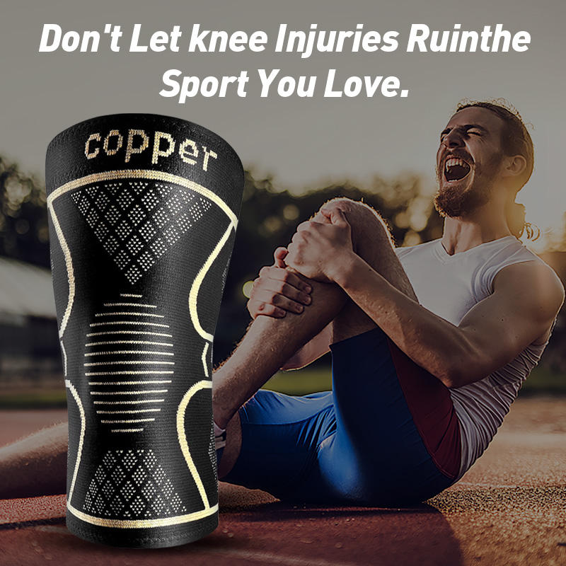 1 Pair Copper Knee Pads Ultimate Shock-Absorbing Gear For Men & Women Superior Knee Support For Sports Yoga Fitness Basketball