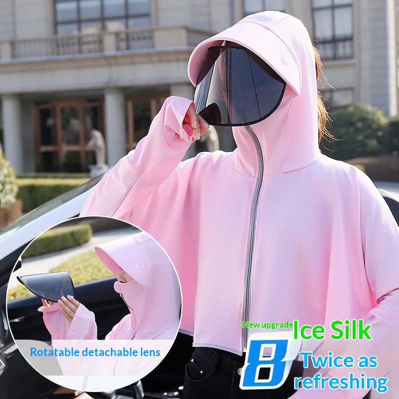 Cycling While Picking Tea UV Protective Sun Blocking Hooded Jacket