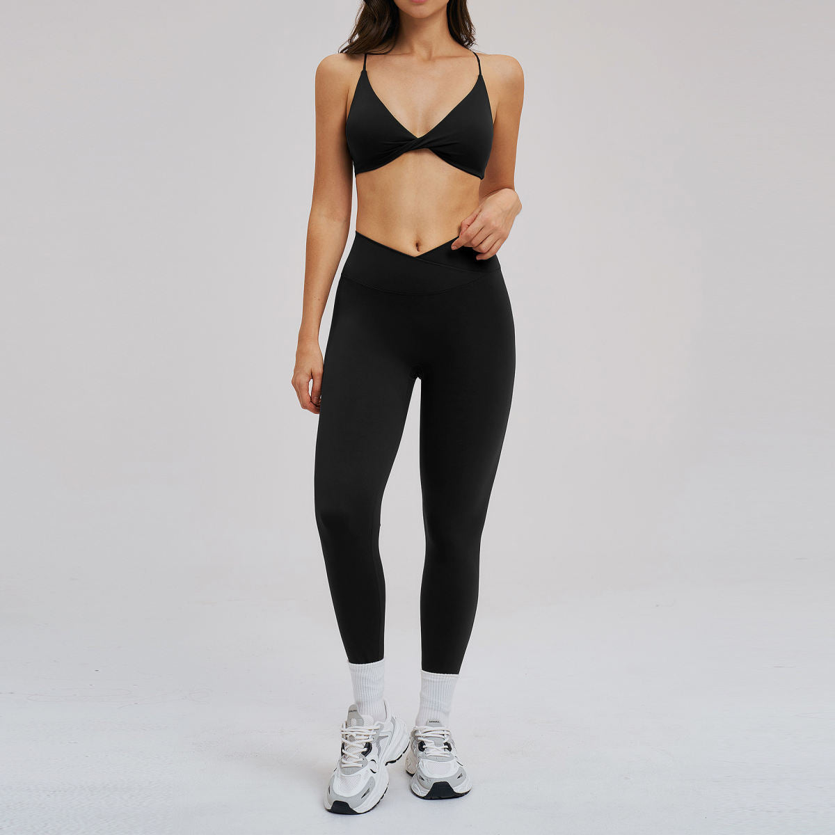 Yoga Set Brushed Fabric Thin Straps Beautiful Back Tight-fit Outfit