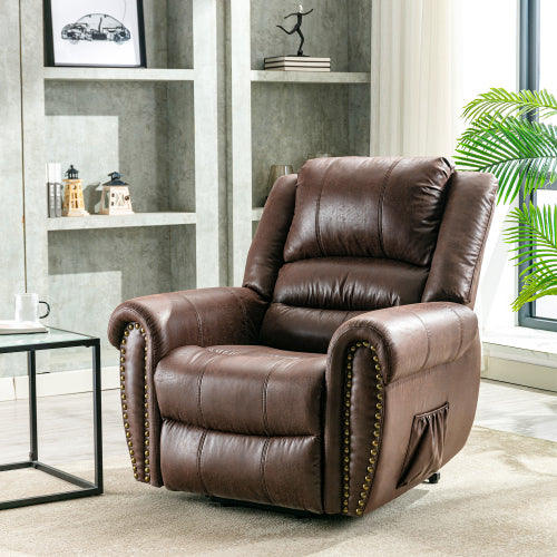 Large Power Lift Recliner Chairs With Massage And Heat For Elderly Big People, Massage Chair Heavy Duty Electric Faux Leather Reclining Chairs With USB Port And 2 Side Pockets