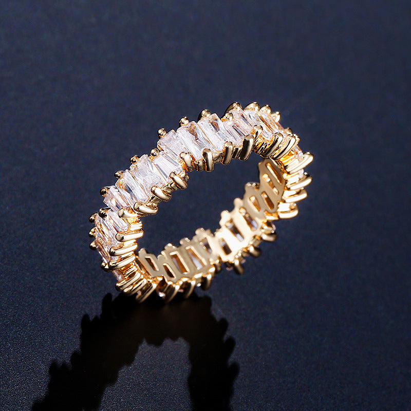 Cross-Border E-Commerce Hot-Selling Colorful Zircon Rings With A Unique Design For Women, European And American Fashion Trendy Jewelry Accessories