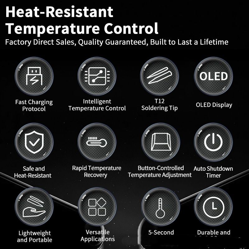Smart Constant-Temperature Soldering Iron High-Power 96W Compact Soldering Pen