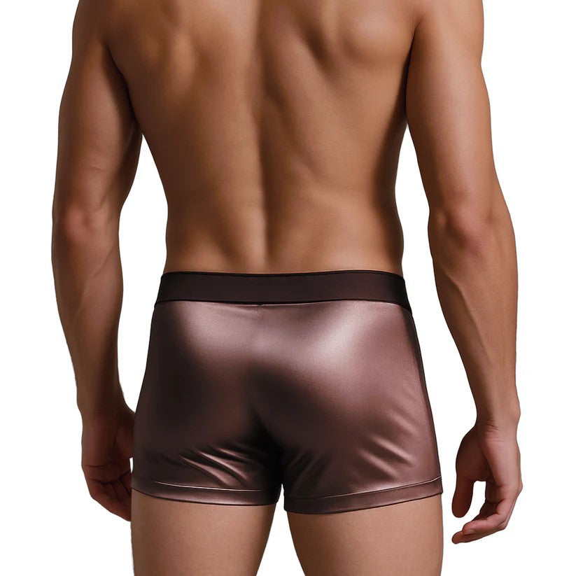 3pcs Satin Silk Boxer Briefs Mid Waist Underpants,Men's Light Luxury Satin Ice Silk Fashion Breathable Boxer Briefs, Silky Sexy Mens Underwear
