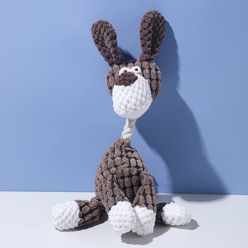Funny Donkey Plush Dog Toy Squeaky Sound Interactive Chew Molar Pet Toy