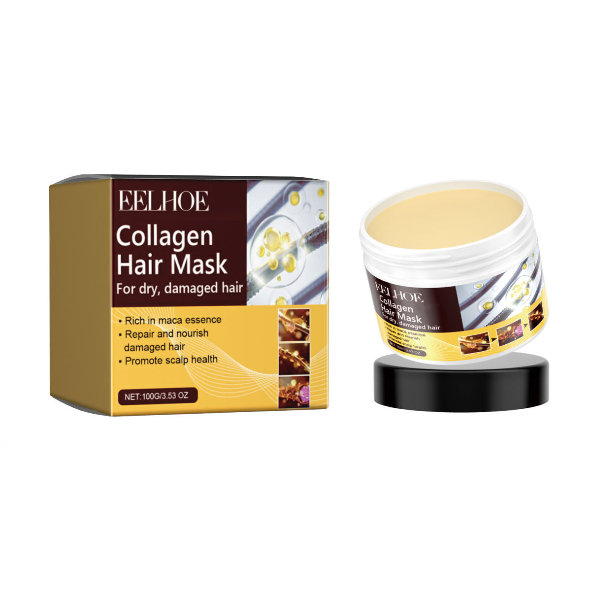 Collagen Repair Hair Mask Restores Dry Frizzy And Tangled Hair Nourishes For Moisturized Smooth Locks