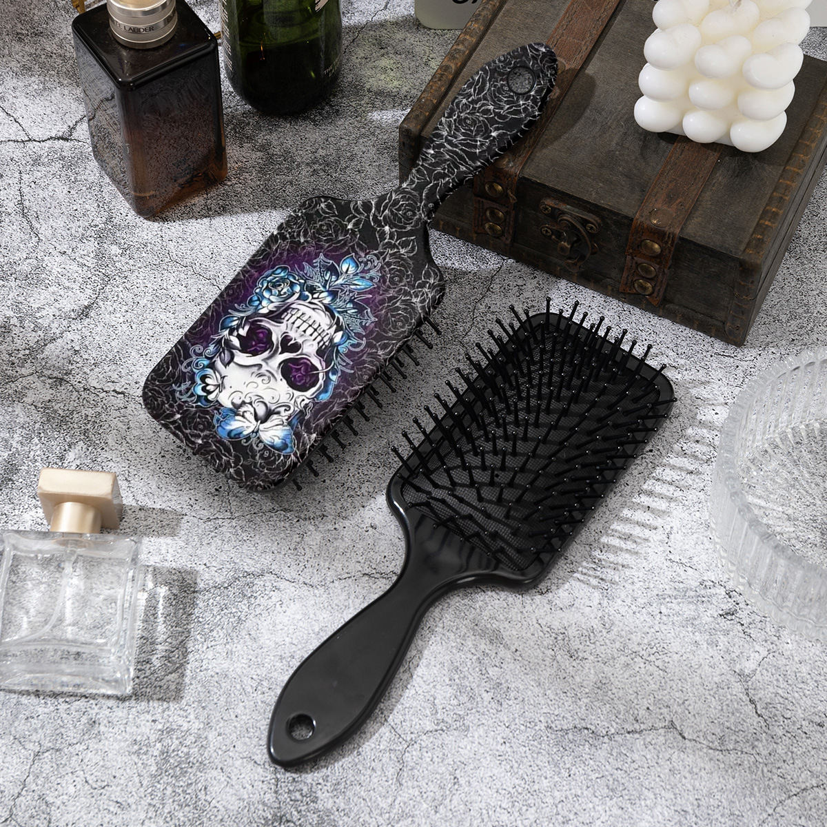 Rose-patterned Skull Massage Air-cushion Hair Comb For The Scalp