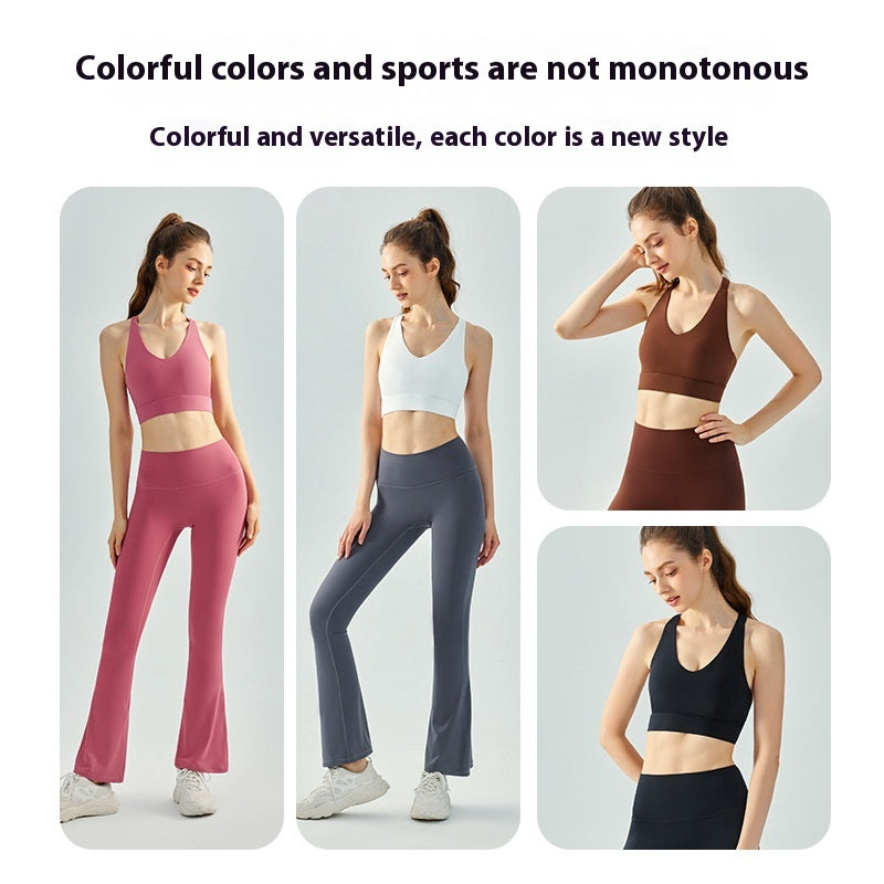Fitness Yoga Vest With Chest Pad Summer Sling Beautiful Back Bra Top Outdoor Running Fixed Cup