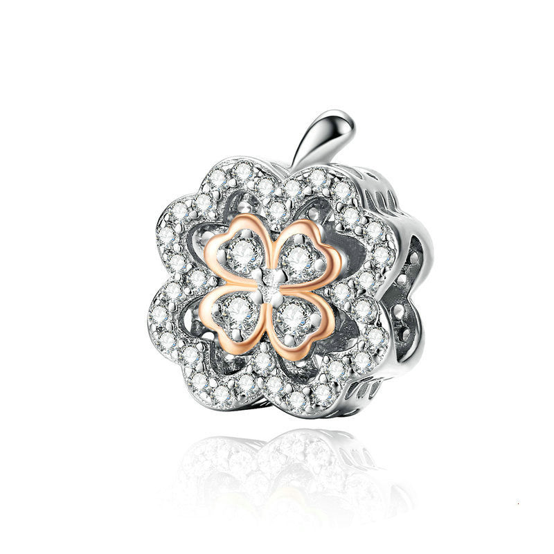 Lucky Four-leaf Clover Bead Set For DIY S925 Sterling Silver Bracelet Accessories