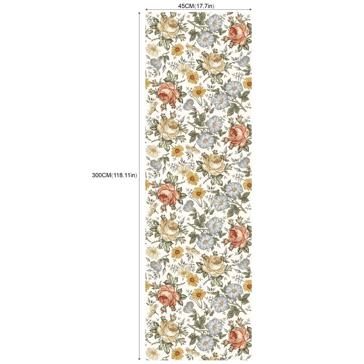 Removable Green Plants And Flowers Seamless Self-adhesive Wall Decor