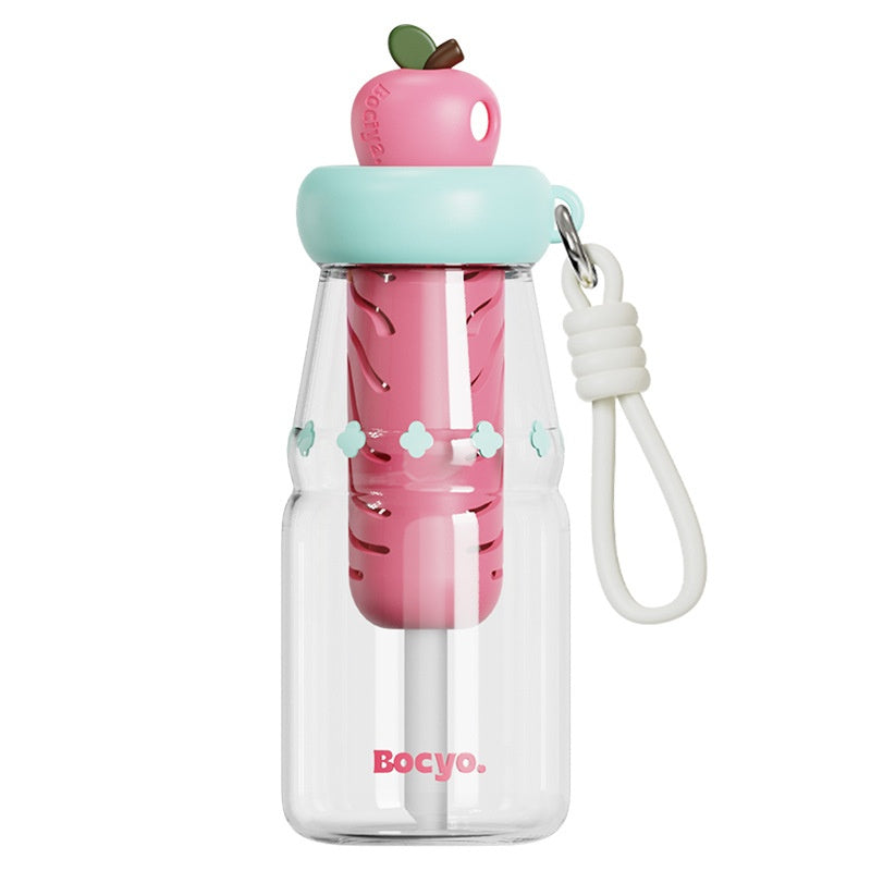 New-style Student Drinking Cup With A Straw And Separate Tea Compartment For School Use