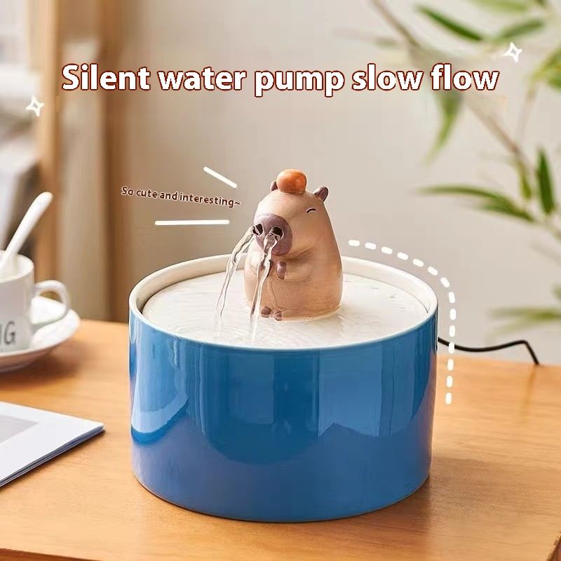 Capabala Flowing Water Ornaments Pet Ceramic Water Fountain