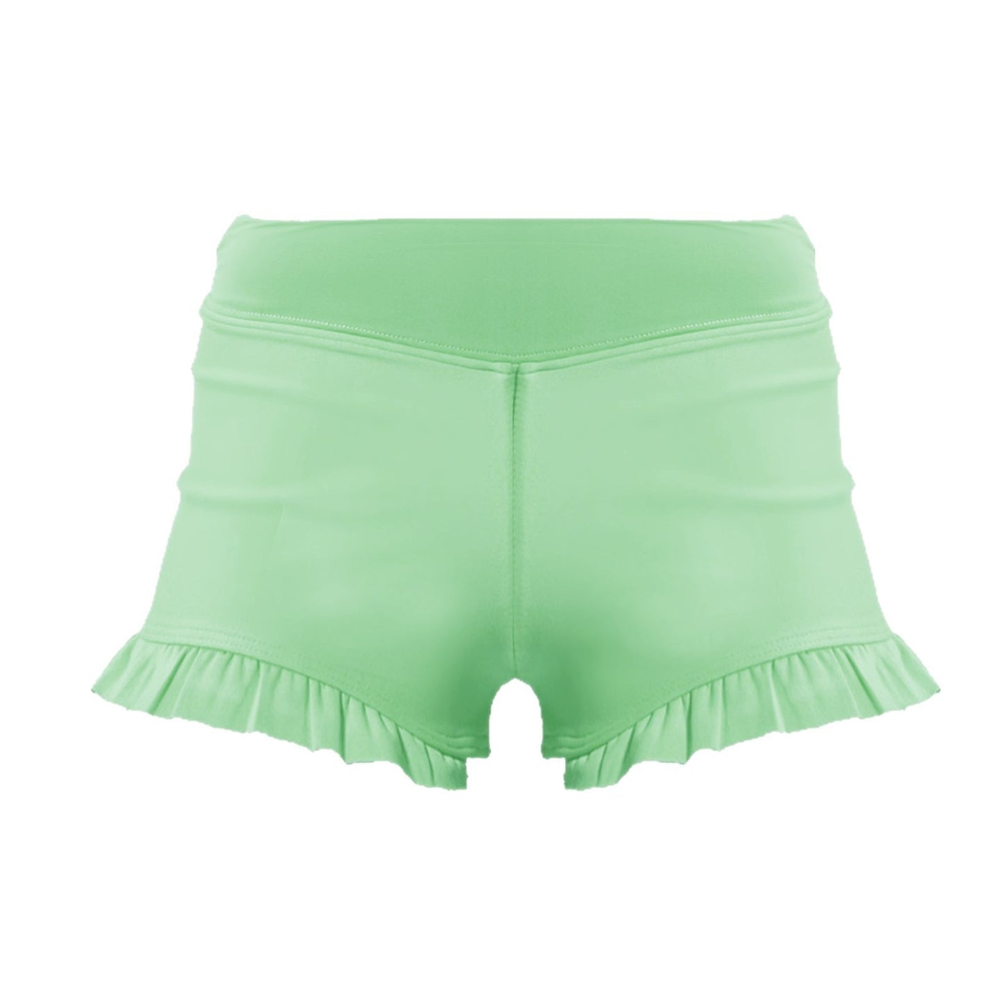 Kids Fashion Solid-Colored Ruffle-Trimmed Casual Fitness Shorts