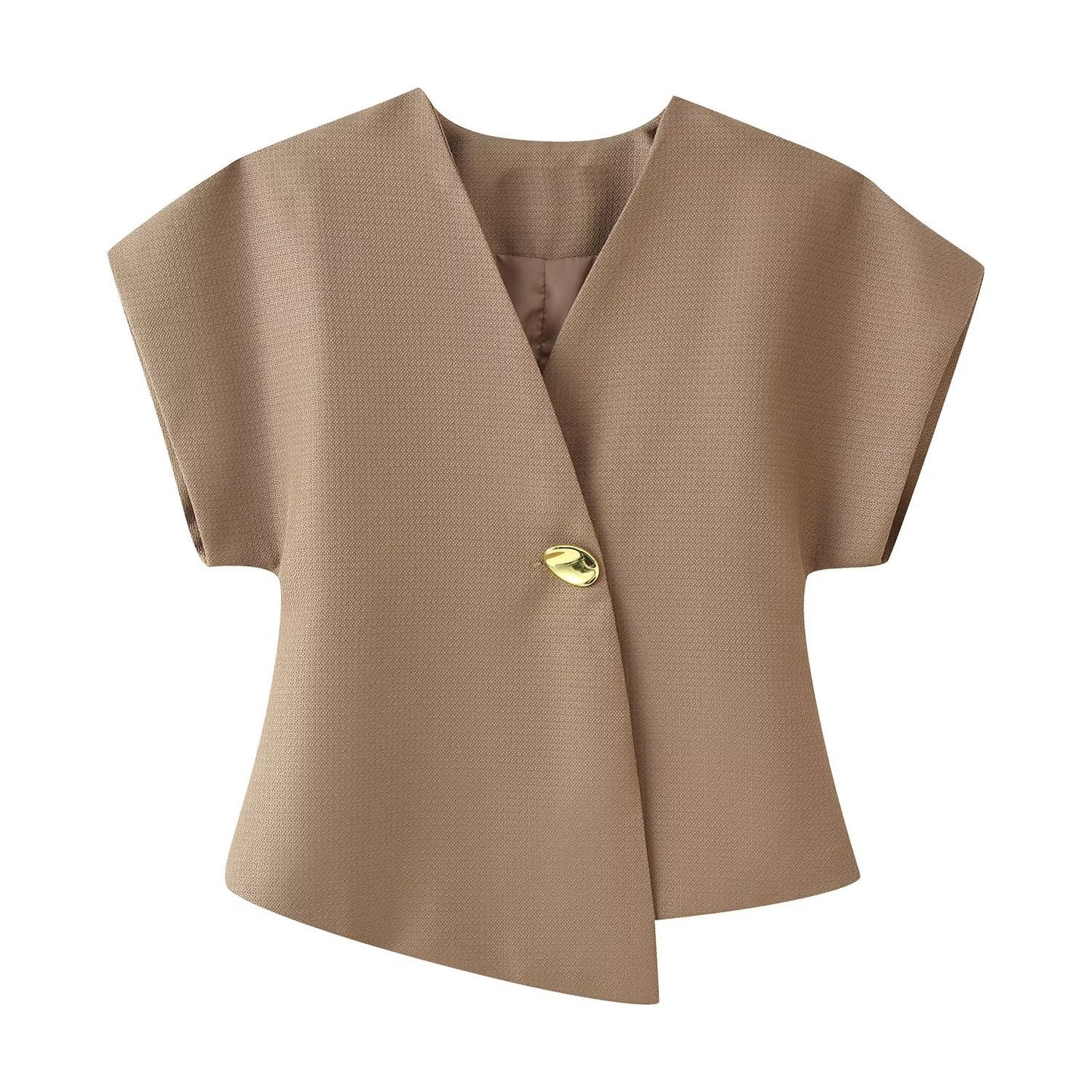 Womens Fashion Versatile Elegant Short-sleeve Blouse