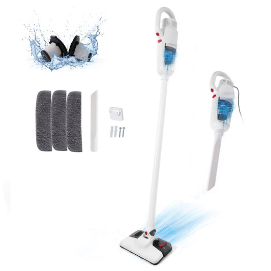 Lightweight Stick Vacuum Cleaner, Unique Vacuum and Mop Combo - 3 Dust Filters/Microfiber Pads,Corded Stick Vacuums & Electric Brooms - 400W 12Kpa Suction for Kitchen, Bedroom, Living Room