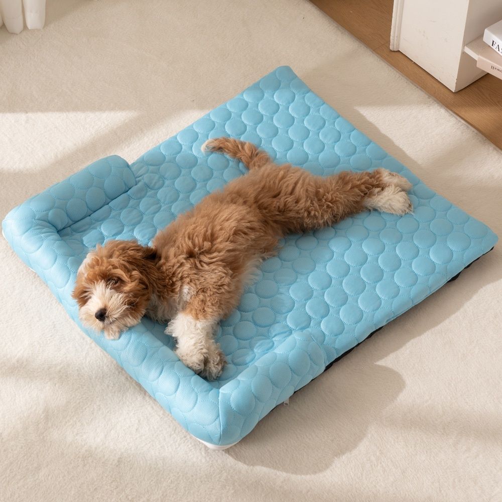 Bed Pet Cooling Mat Dog House Crate Cat Ice Silk Sleeping Cooling