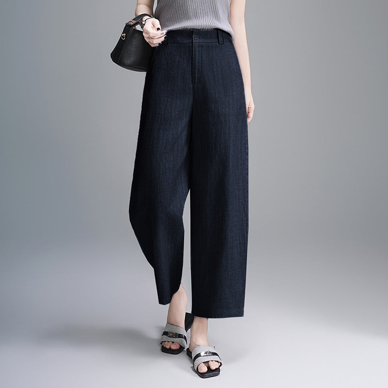 High-waisted Figure-flattering Fashion Casual Pants Cropped Trousers