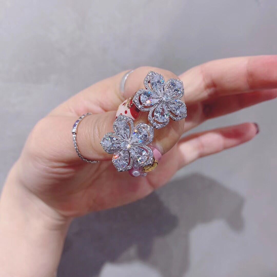 Japanese And Korean Instagram-style Cherry Blossom Earrings For Women