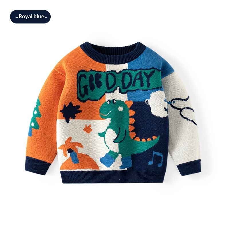 AutumnWinter Pure Cotton Knitted Korean-Style Boys Sweater