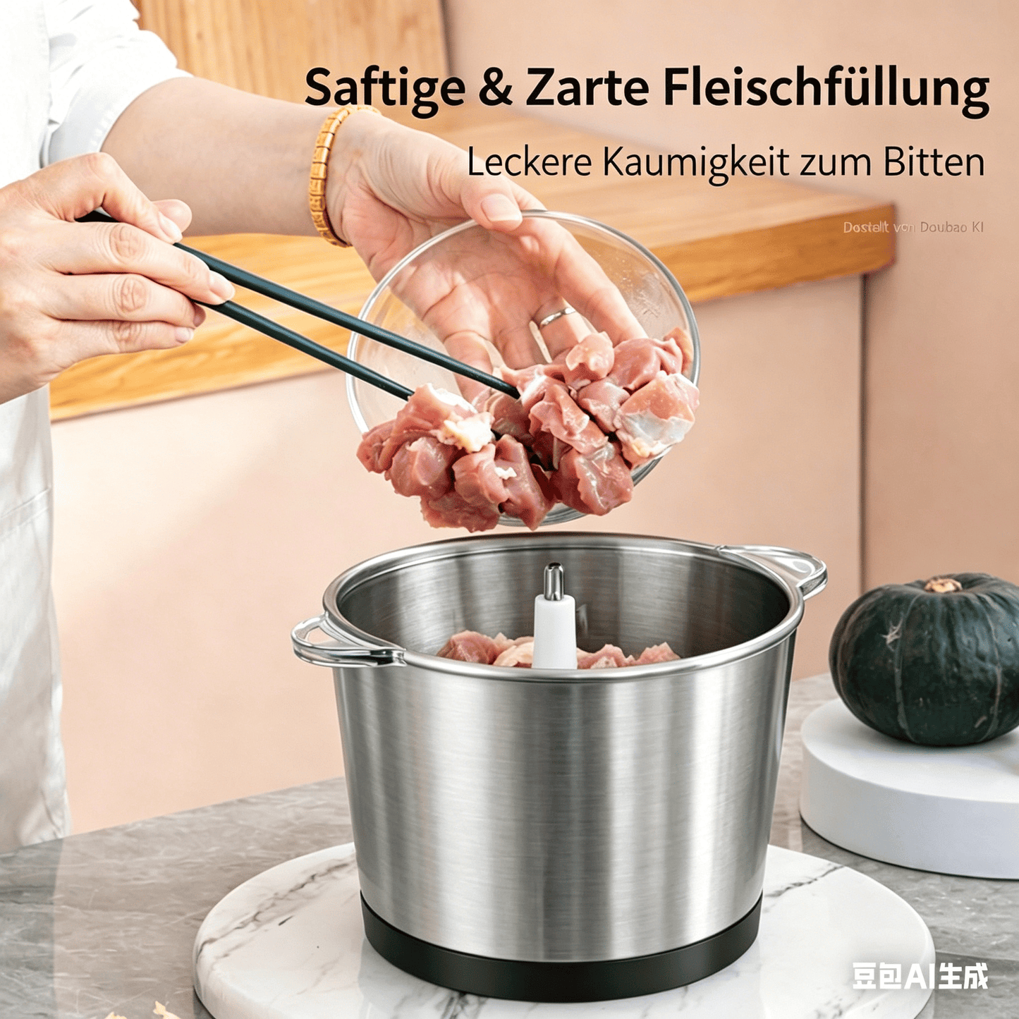 5L Stainless Steel Bowl Kitchen Meat Grinder Electric Meat Grinder Chopper
