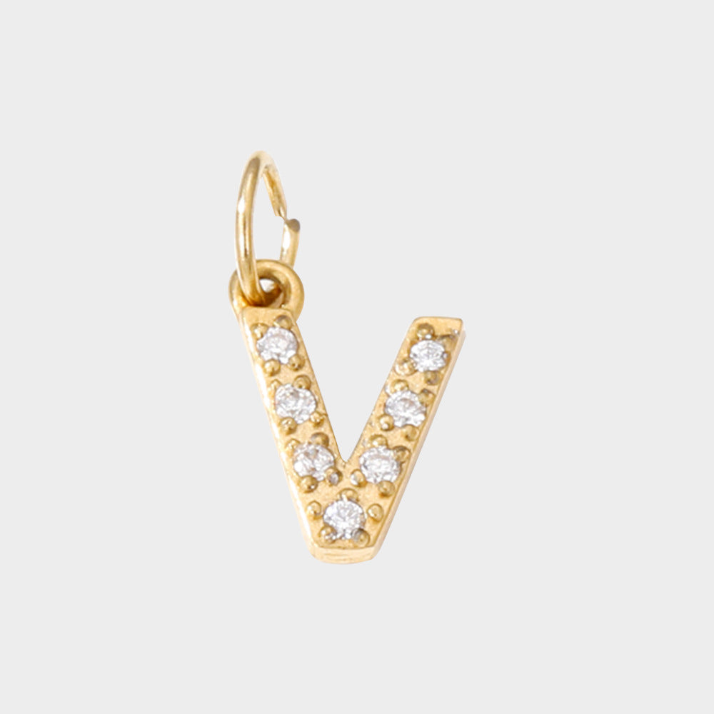 1 Piece 304 Stainless Steel Zircon Ion Plating 14K Gold Real Plated Letter Number Polished Stretch Adjustable Pendant DIY Jewelry Accessories