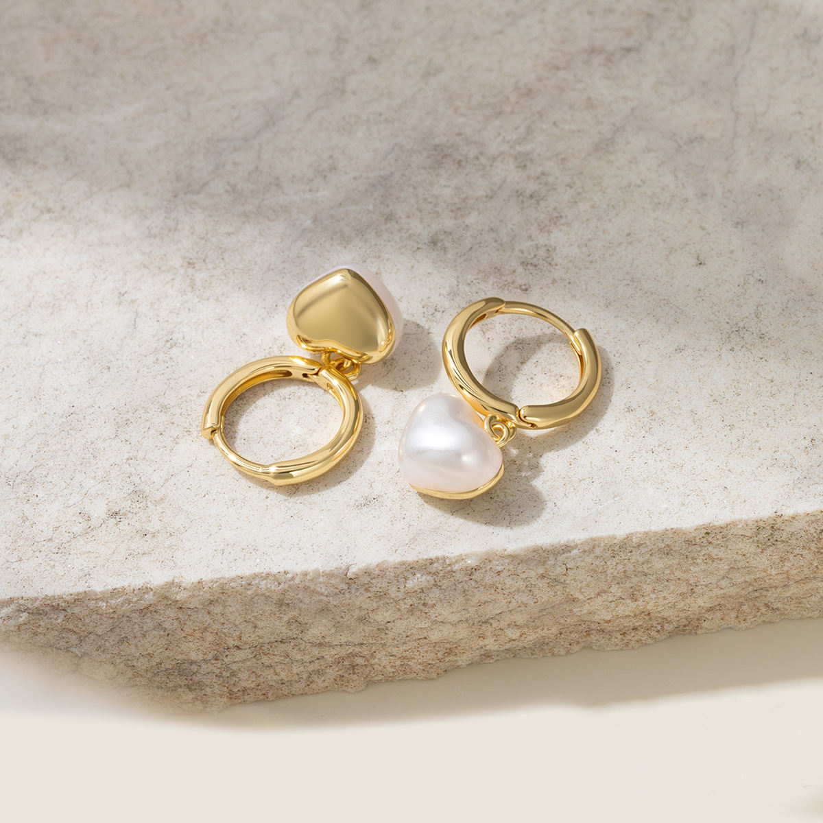 Trendy Heart-shaped Pearl Earrings Sophisticated And Chic Womens Ear Accessories