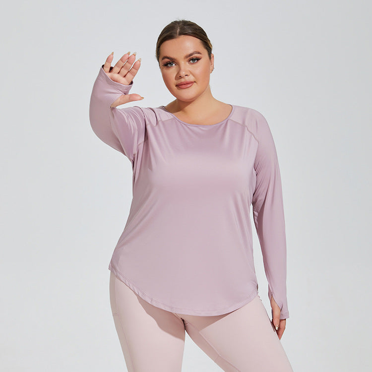Large Size Loose Thigh-length Thin Yoga Wear Mesh Beauty Back Breathable Top
