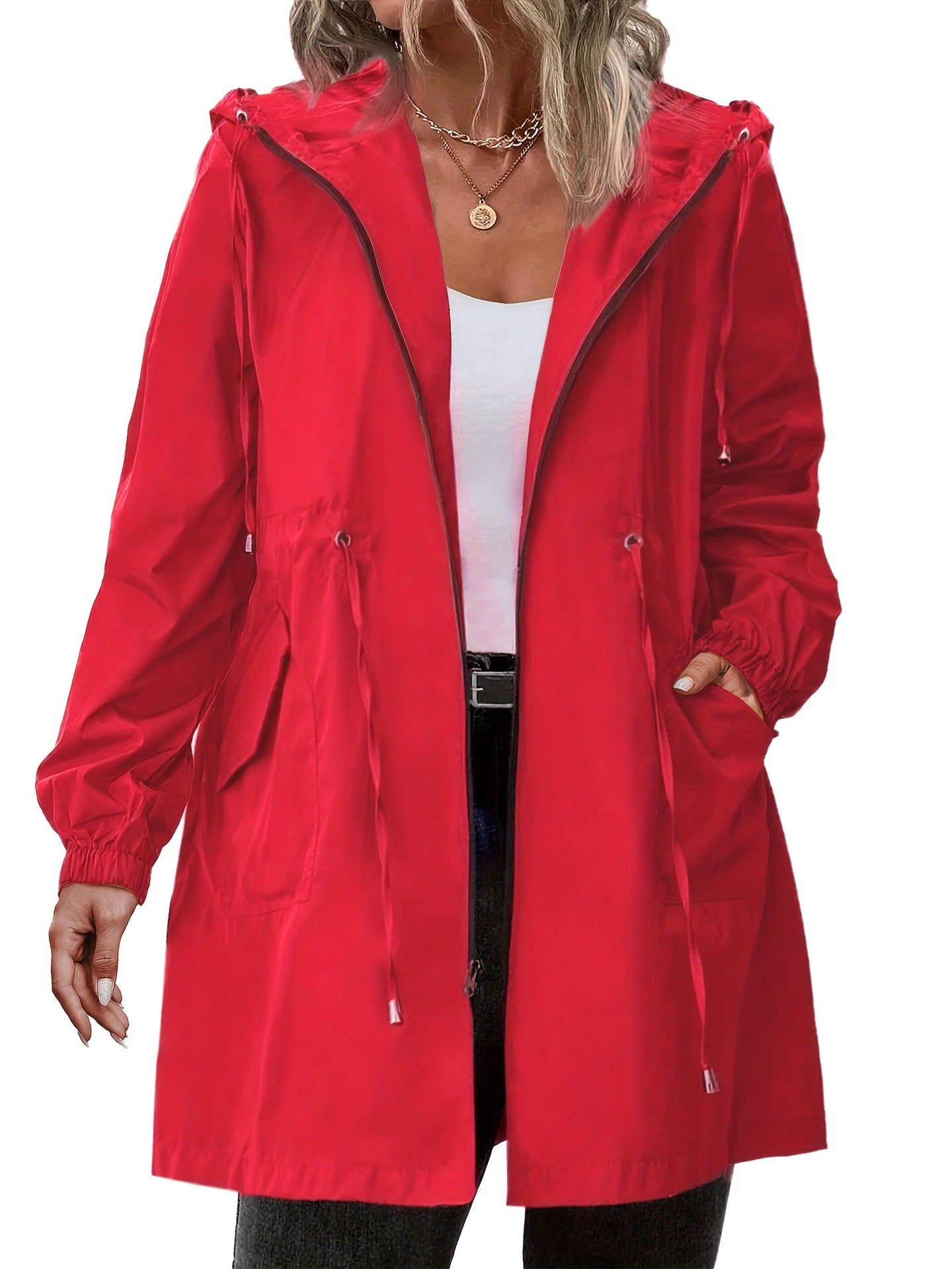 Plus-size Womens Outdoor Sportswear Lightweight Windbreaker