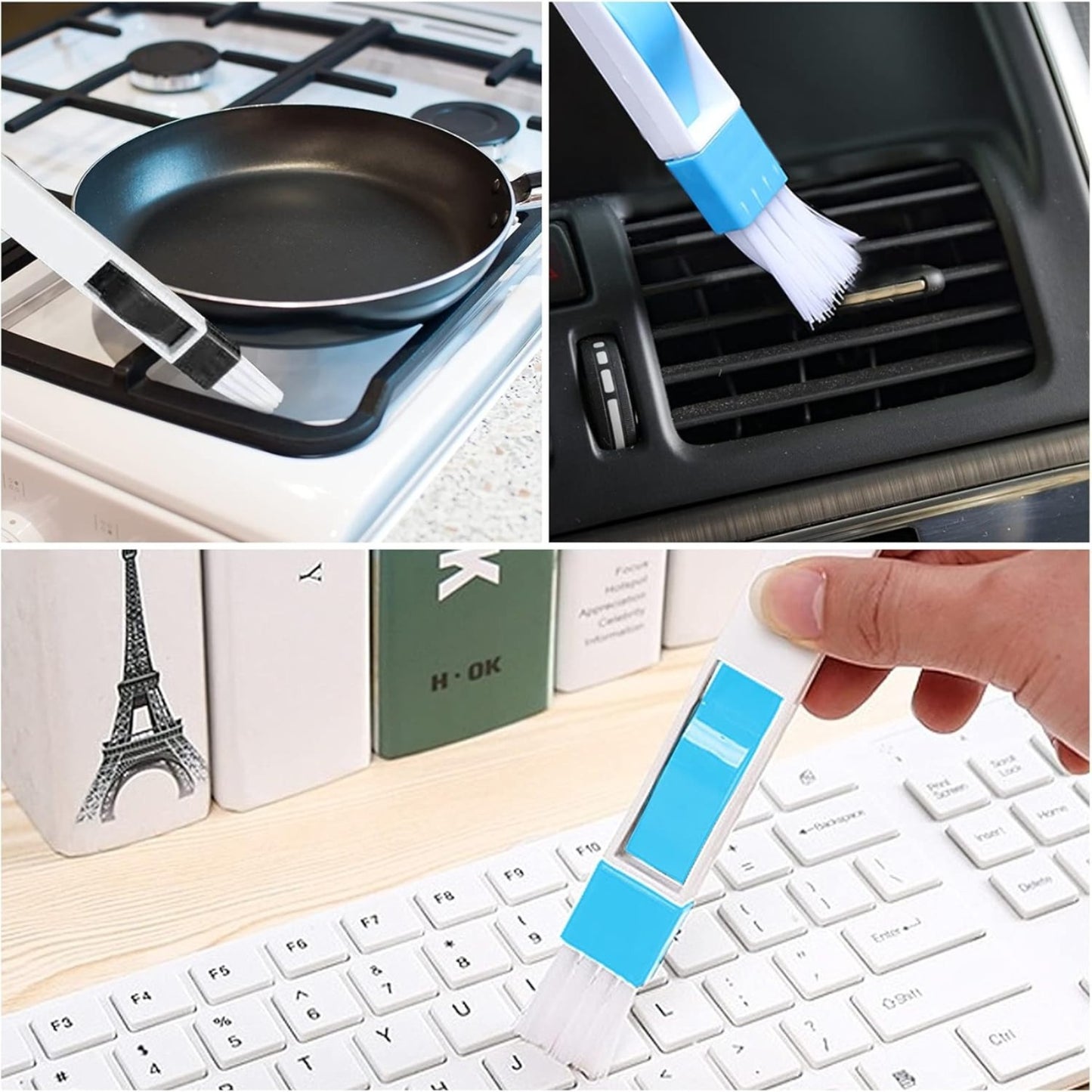 7-Piece Grout Brush Set, Includes Radiator Brush, Grout Cleaner, And Adhesive Hooks For Windows, Doors, And Tile Grout—Hand Tools