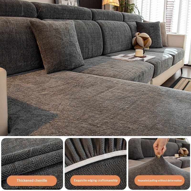Simple, Thickened Chenille Herringbone Sofa Cover That Doesnt Attract Hair