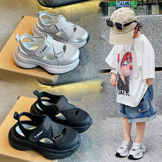 Hollow-out Breathable Dad Shoes Korean-style Sandals For Older Children
