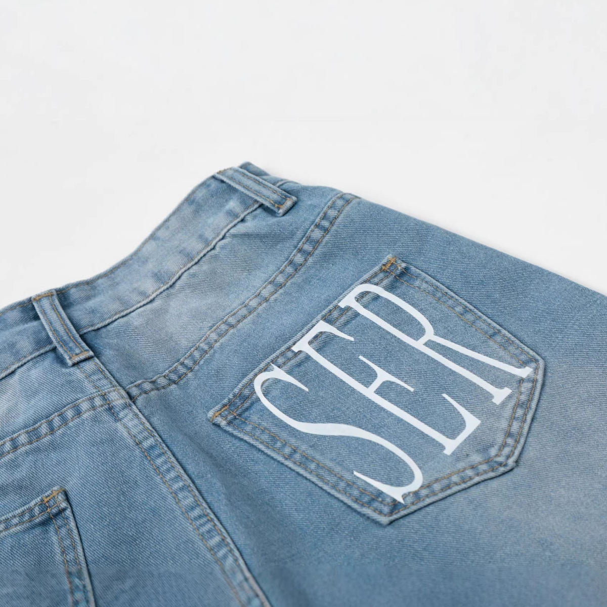 Korean-style Light-wash Wide-leg Denim Jeans For Women