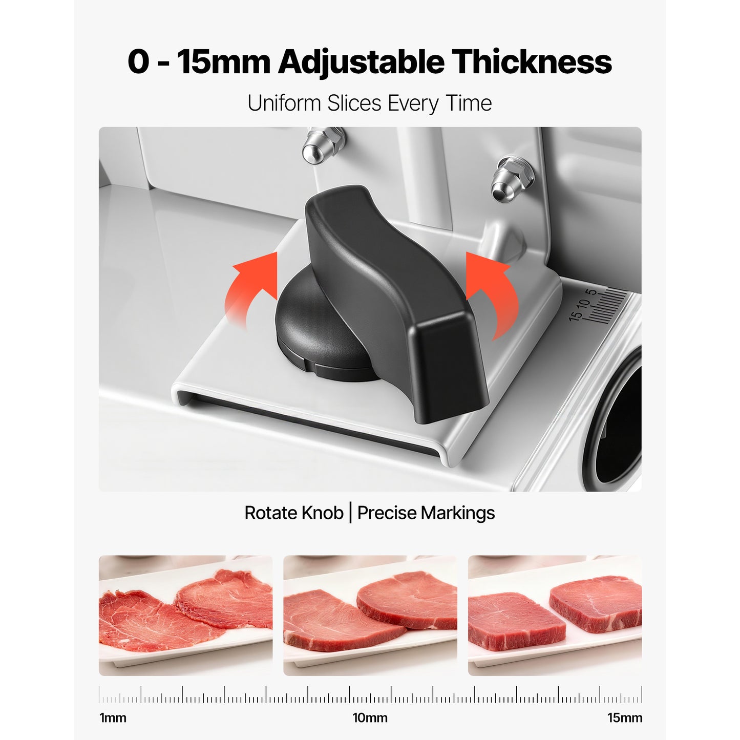 Meat Slicer, 7.5 Electric Deli Slicer With 2 SUS420 Blades & 0-0.6 Adjustable Thickness, 200W Home Food-Slicer For F Rozen Meat, Ham, Baguett, Steak, UL Approved