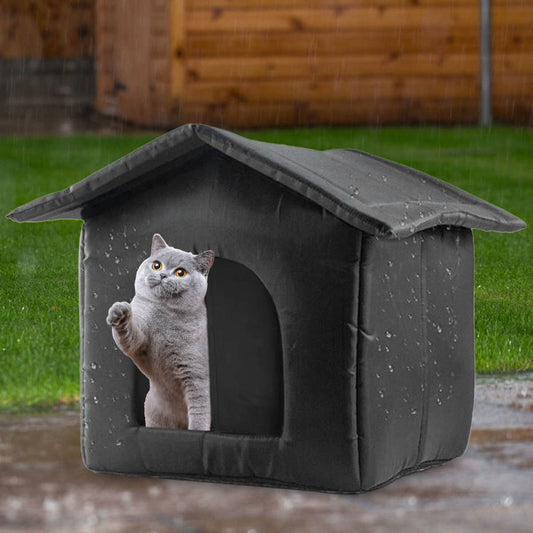 Cat Outdoor House Waterproof Breathable Pet Bed Dog Kennel Stray Cats Shelter--S   35x33x30cm