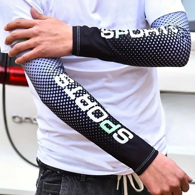 1 Set UV Resistant Ice Silk Cooling Sleeves And Face Mask Scarf