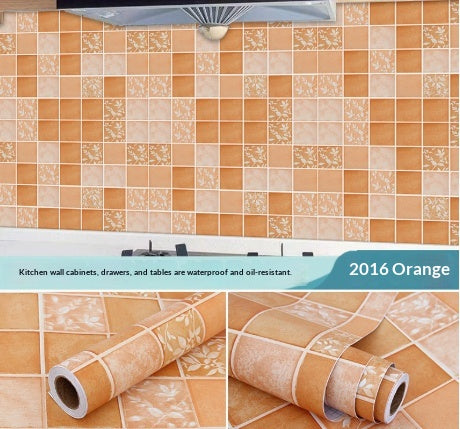 Kitchen Stickers Waterproof Oil-resistant Fire-retardant Wallpaper Self-adhesive Wall Covering