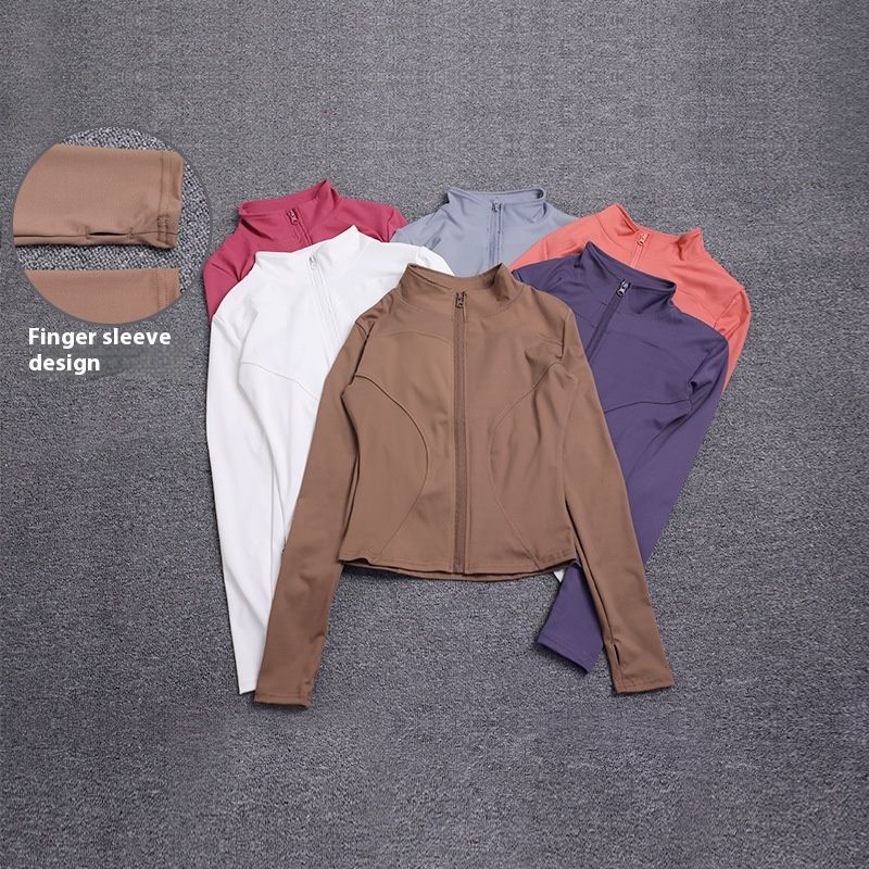 Yoga Clothes Sports Jacket Women's Tight Long-sleeved Quick-drying Breathable Top
