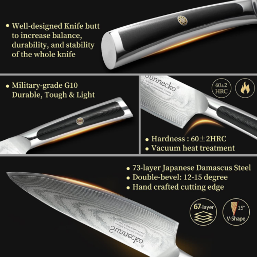 Chef Knife 6.5 Inch Kitchen Cutlery Japanese Knife Damascus Steel Meat Cleaver