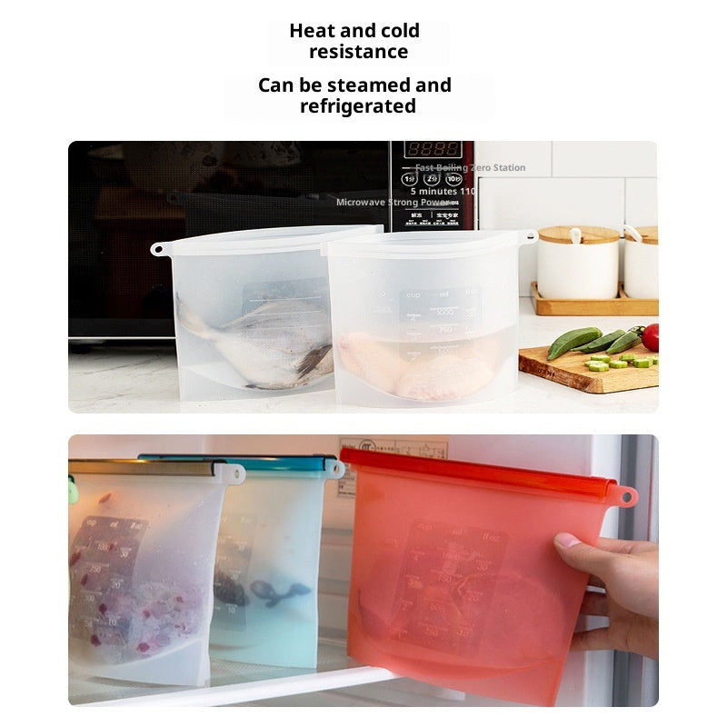 Silicone Fresh-Keeping Bags Food-Grade Sealed Bags Household Container Kitchen Food Storage Bags