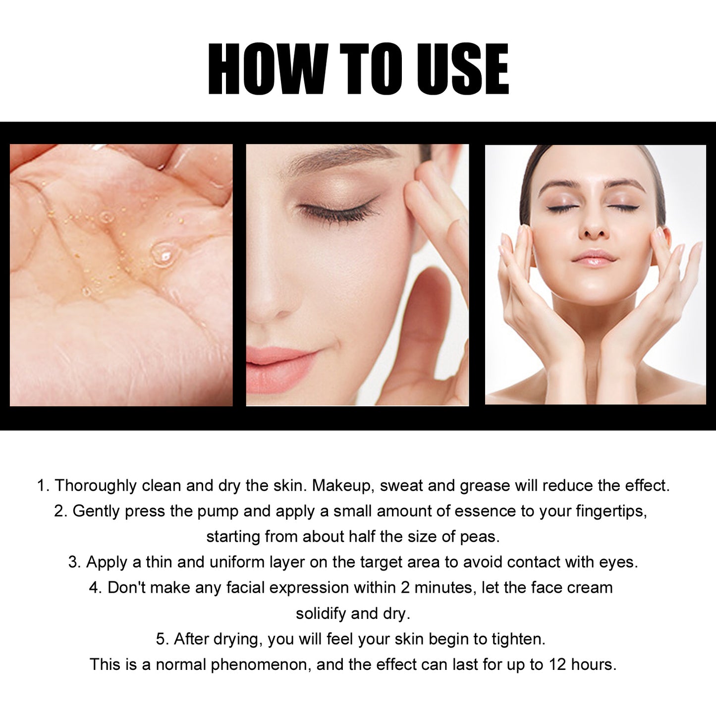EELHOE Instant Facial Firming And Lifting Serum, Smoothing And Brightening Essence Lifts And Tightens Facial Skin