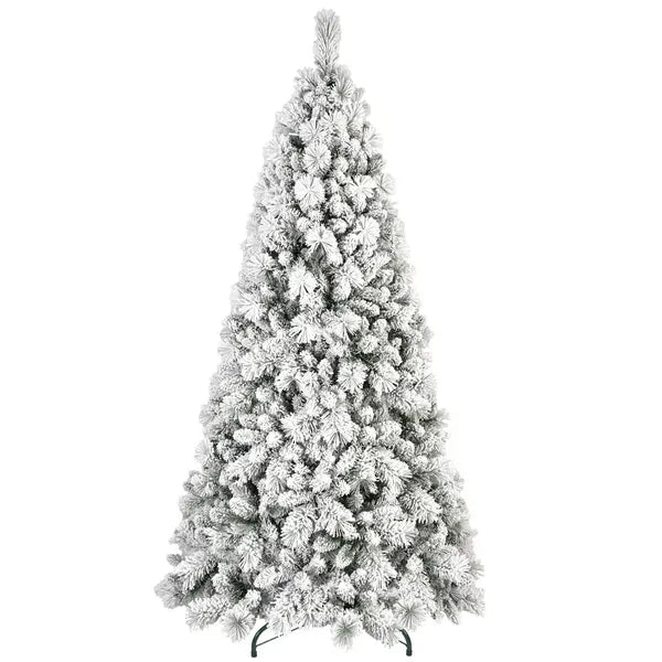 Artificial 4ft Flock Christmas Tree With 350PVC/Hard Needle Mixed Branch Tips,Hinged Premium & Foldable Base For Indoor Holiday Decorating