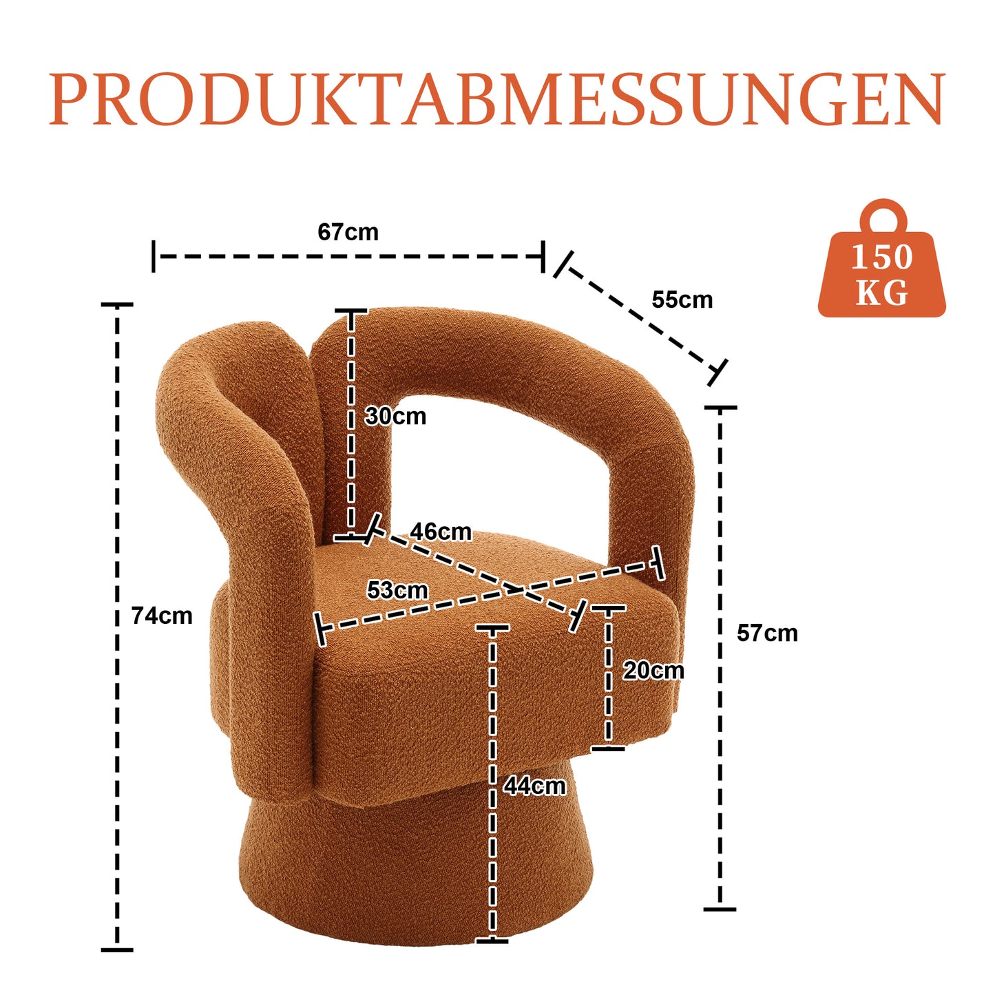 Old SKU W1880P163400 360 Degree Swivel Snuggle Barrel Accent Chairs, Round Armchairs With Wide Upholstery, Fluffy Fabric Armchair For Living Room, Bedroom, Office, Waiting Rooms