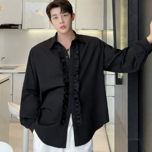 French High-end Court Style Shirt For Men, Korean Version