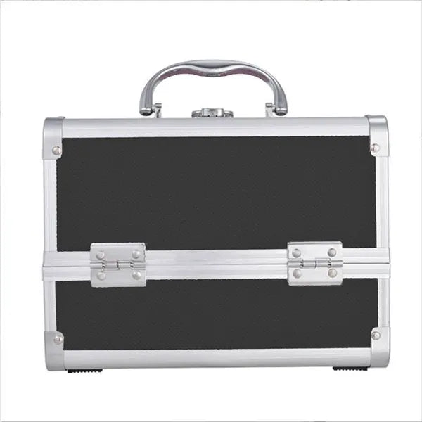 Professional Makeup Artist Travel Case -23 X 17 X 17 Cm Portable Cosmetic Organizer With Mirror, Brush Holder & Lockable Key - Ideal For Jewelry Storage & Bathroom Essentials, Perfume Organizer