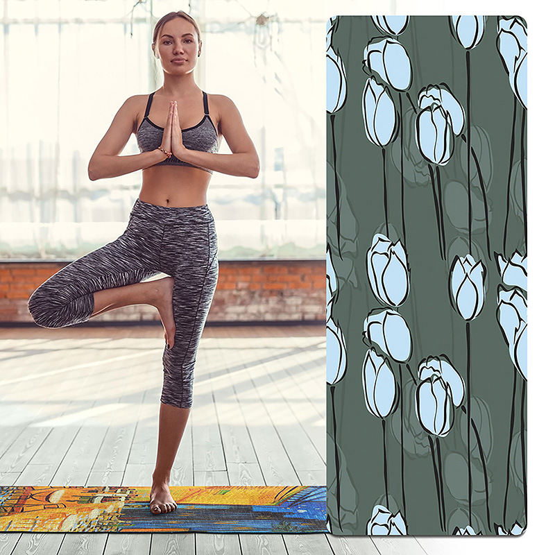 Suede Natural Rubber Beginner Yoga Mat