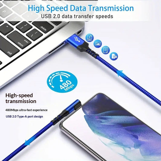 Extended Bent Head Phone Charging Cable