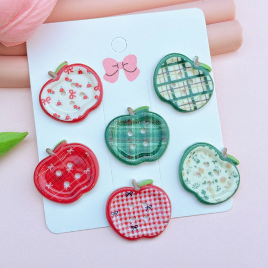Colorful Printed Plaid Button Acrylic Diy Ornament Accessories
