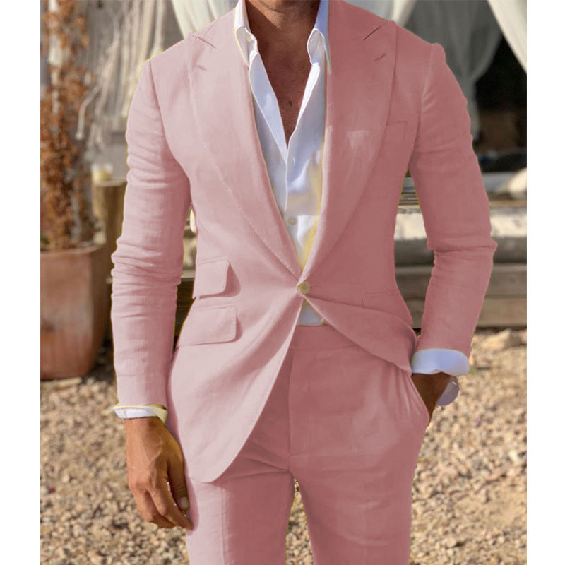 Cross-border Best-selling Mens Suit Two-piece Set